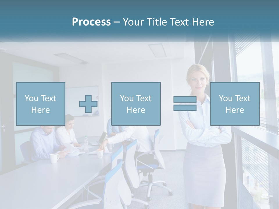 A Woman Standing In Front Of A Group Of People In A Conference Room PowerPoint Template