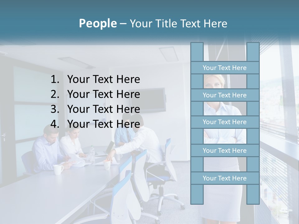 A Woman Standing In Front Of A Group Of People In A Conference Room PowerPoint Template