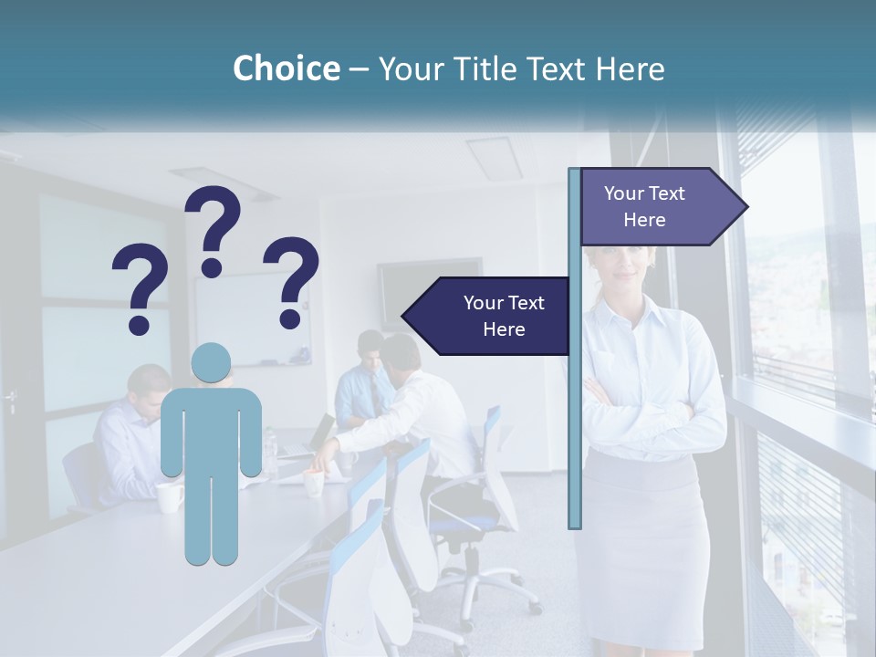 A Woman Standing In Front Of A Group Of People In A Conference Room PowerPoint Template