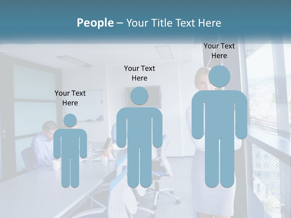 A Woman Standing In Front Of A Group Of People In A Conference Room PowerPoint Template