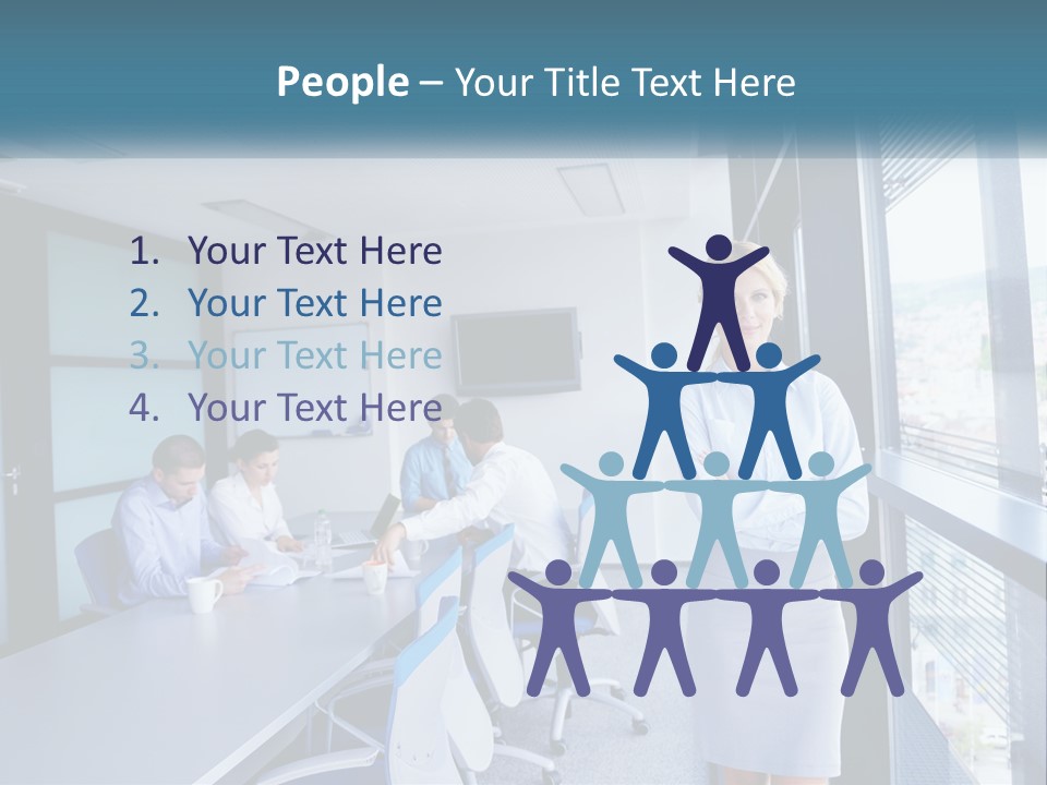 A Woman Standing In Front Of A Group Of People In A Conference Room PowerPoint Template