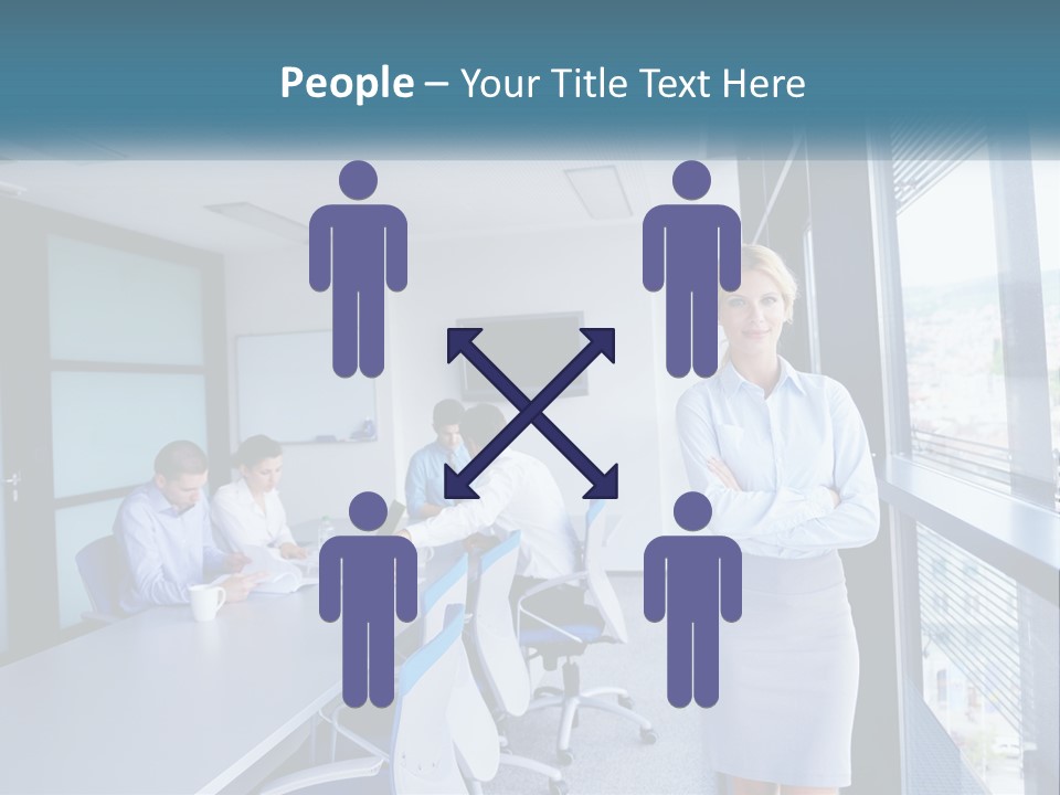 A Woman Standing In Front Of A Group Of People In A Conference Room PowerPoint Template