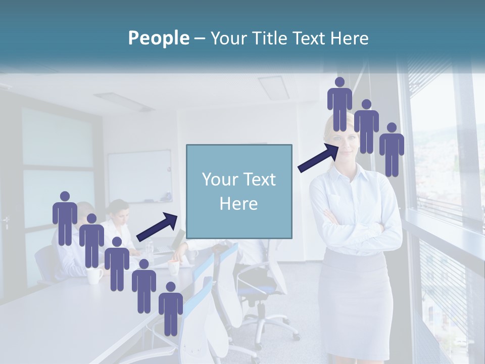 A Woman Standing In Front Of A Group Of People In A Conference Room PowerPoint Template