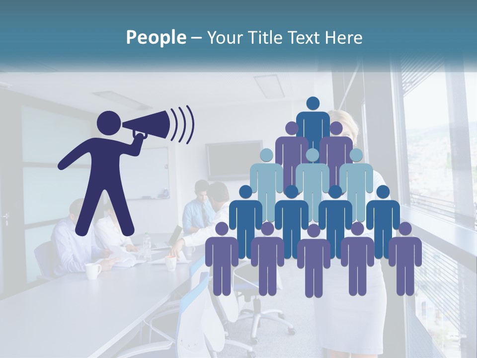 A Woman Standing In Front Of A Group Of People In A Conference Room PowerPoint Template