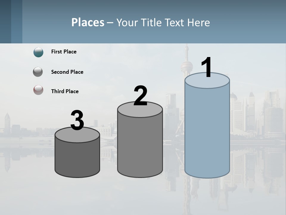 A Picture Of A City With A Reflection In The Water PowerPoint Template