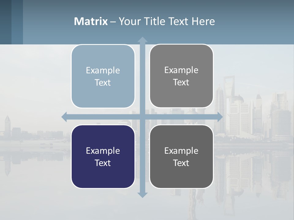 A Picture Of A City With A Reflection In The Water PowerPoint Template