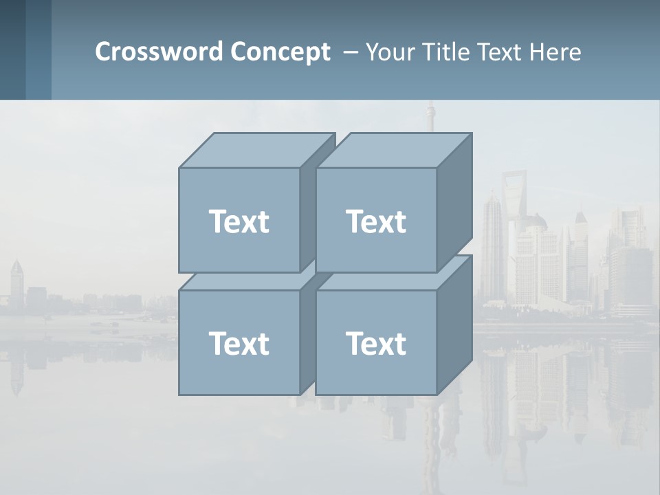 A Picture Of A City With A Reflection In The Water PowerPoint Template