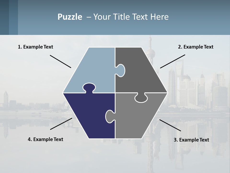 A Picture Of A City With A Reflection In The Water PowerPoint Template