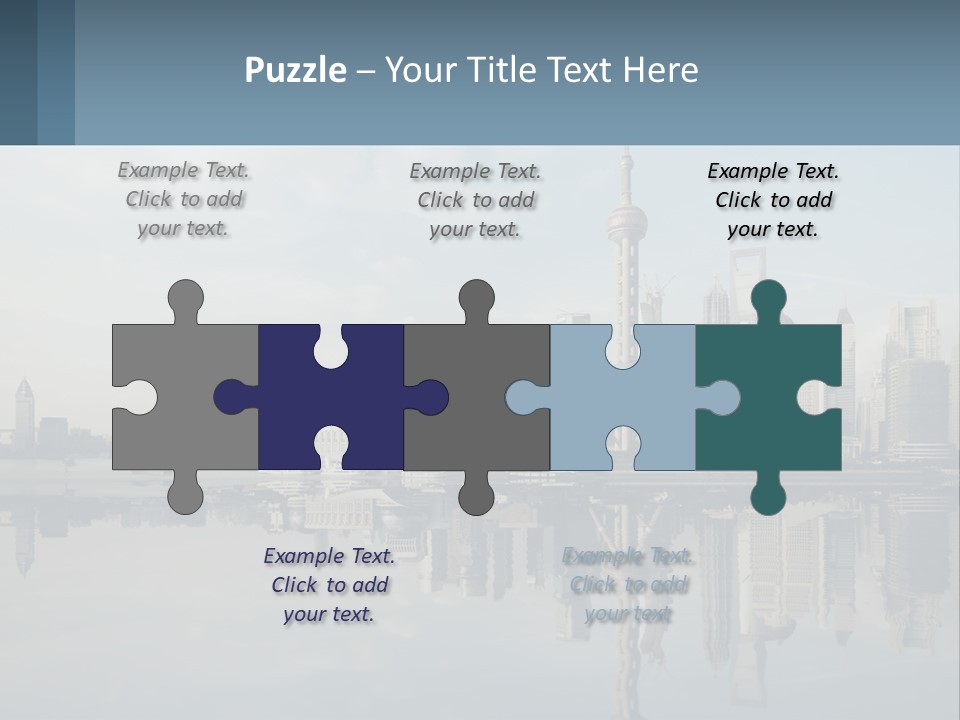 A Picture Of A City With A Reflection In The Water PowerPoint Template