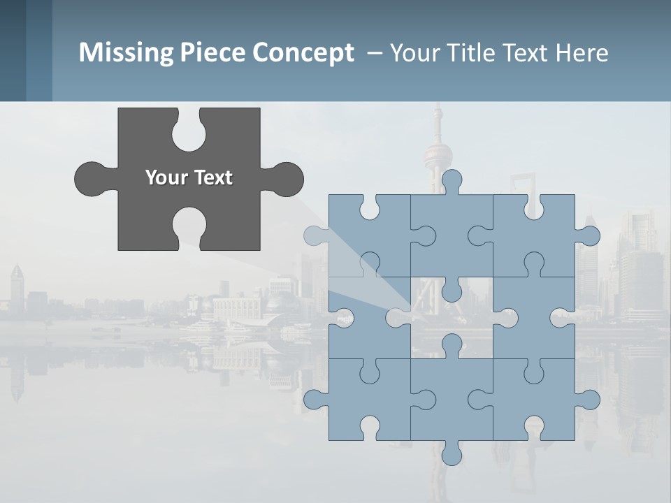 A Picture Of A City With A Reflection In The Water PowerPoint Template