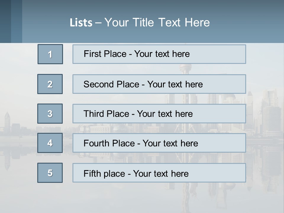 A Picture Of A City With A Reflection In The Water PowerPoint Template