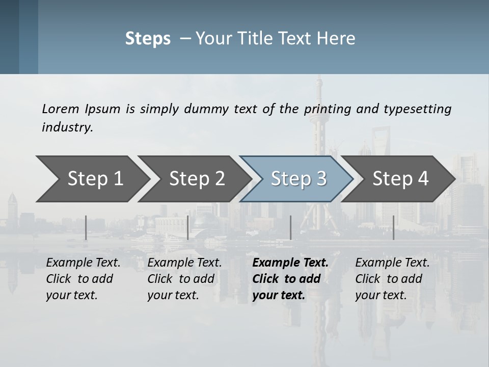 A Picture Of A City With A Reflection In The Water PowerPoint Template