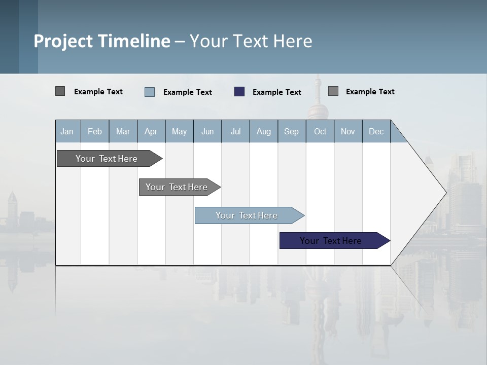 A Picture Of A City With A Reflection In The Water PowerPoint Template