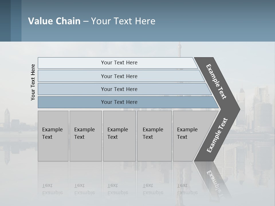 A Picture Of A City With A Reflection In The Water PowerPoint Template