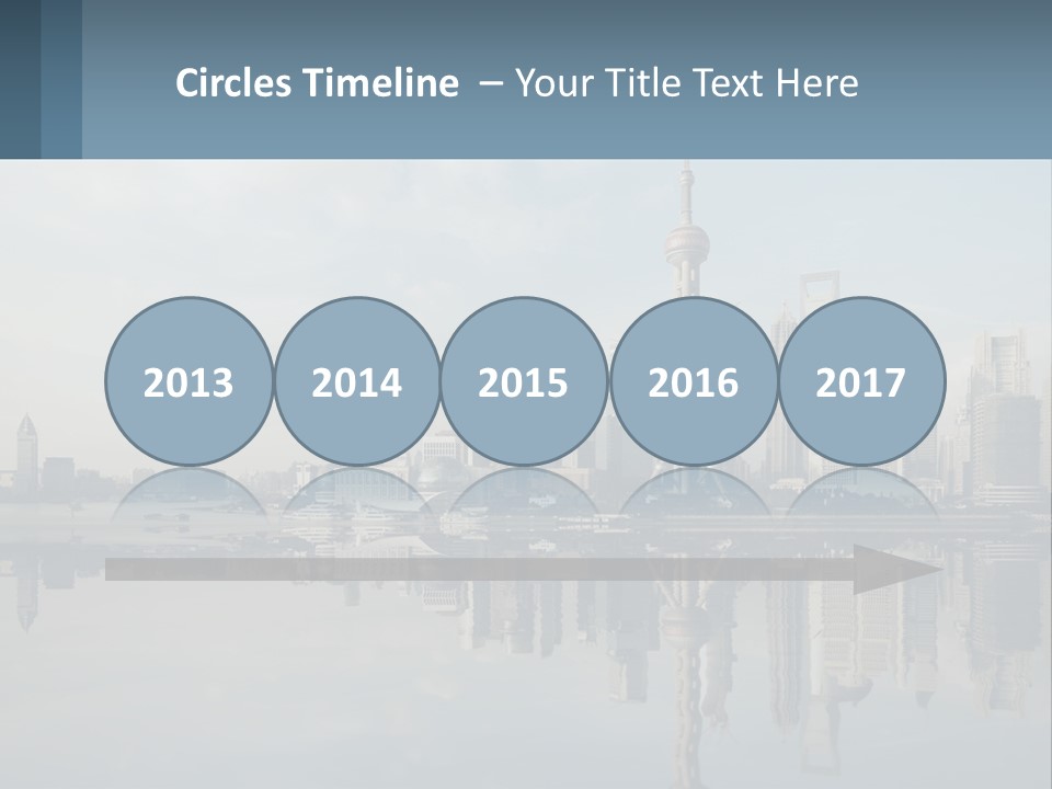 A Picture Of A City With A Reflection In The Water PowerPoint Template