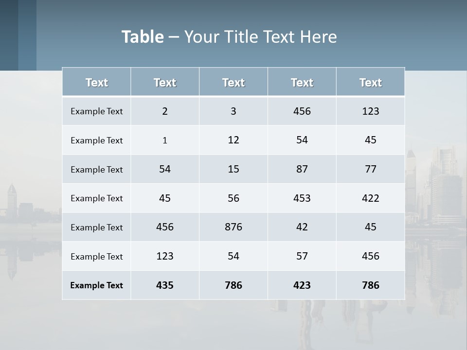 A Picture Of A City With A Reflection In The Water PowerPoint Template
