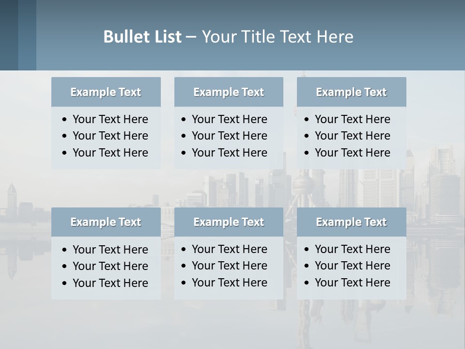 A Picture Of A City With A Reflection In The Water PowerPoint Template