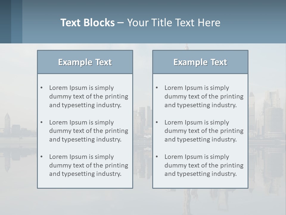 A Picture Of A City With A Reflection In The Water PowerPoint Template