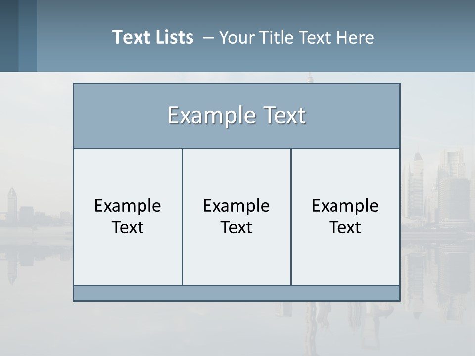 A Picture Of A City With A Reflection In The Water PowerPoint Template