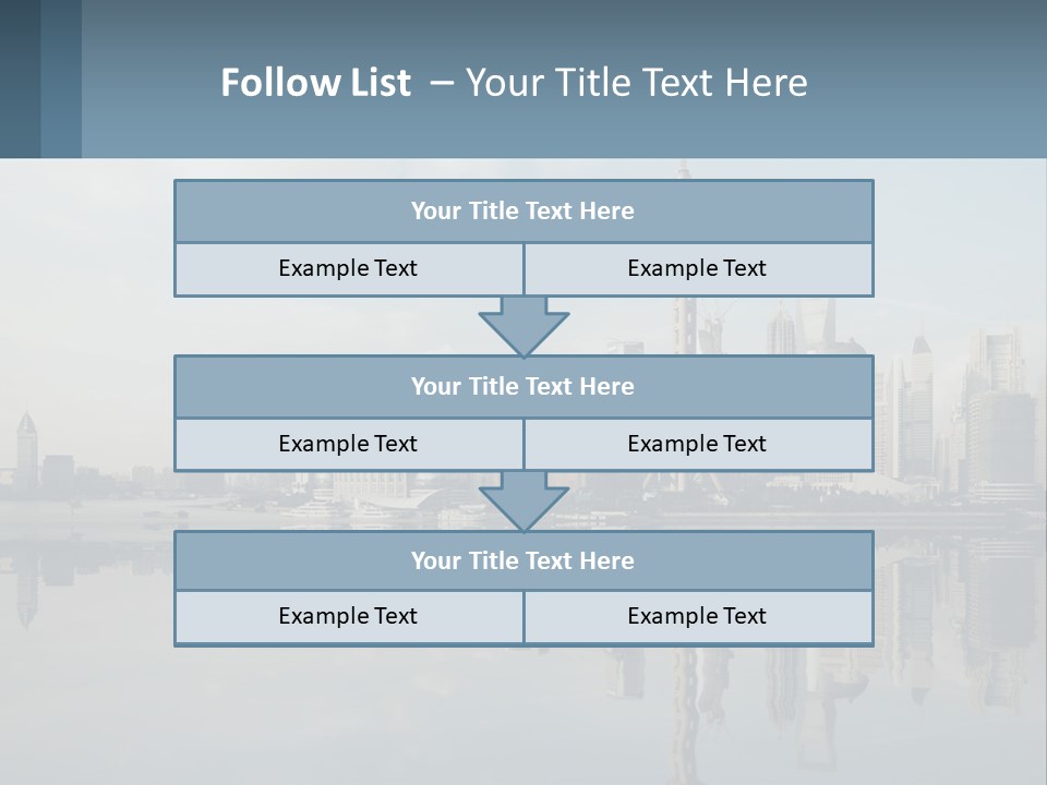 A Picture Of A City With A Reflection In The Water PowerPoint Template