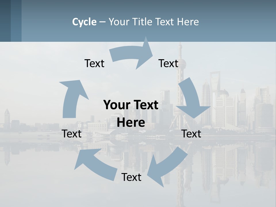 A Picture Of A City With A Reflection In The Water PowerPoint Template