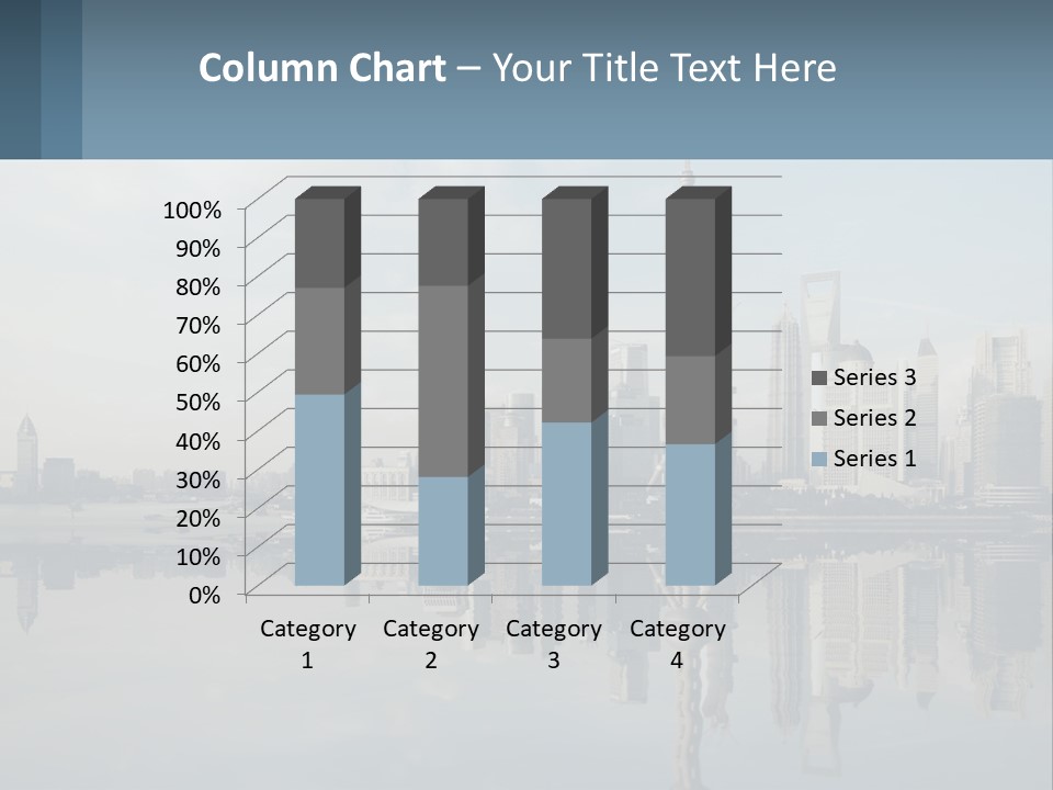 A Picture Of A City With A Reflection In The Water PowerPoint Template