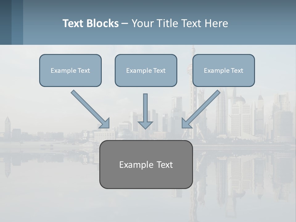 A Picture Of A City With A Reflection In The Water PowerPoint Template
