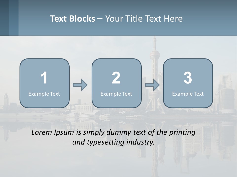 A Picture Of A City With A Reflection In The Water PowerPoint Template