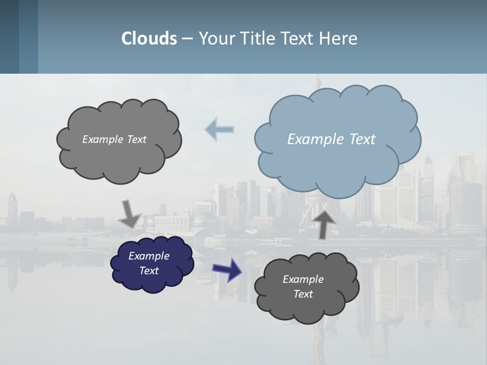 A Picture Of A City With A Reflection In The Water PowerPoint Template