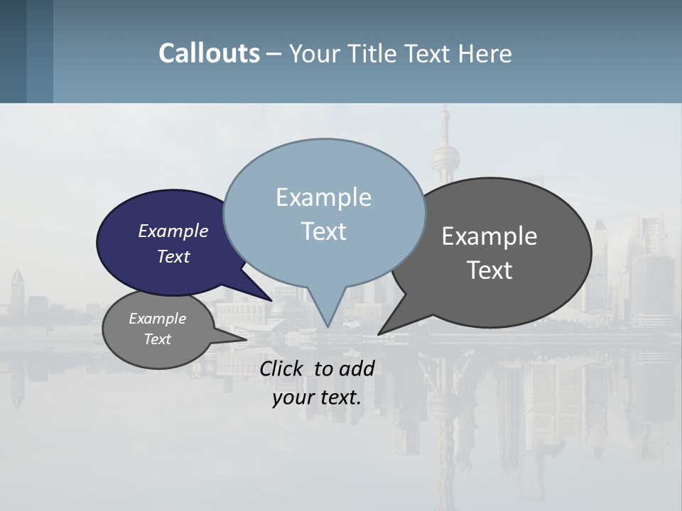 A Picture Of A City With A Reflection In The Water PowerPoint Template