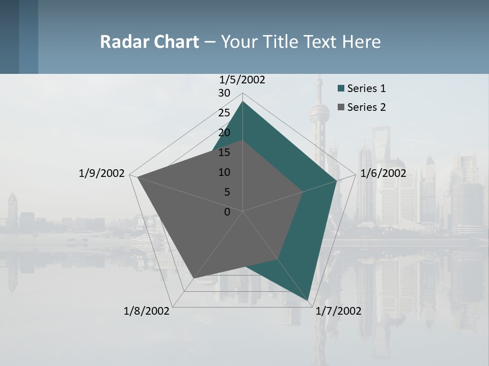 A Picture Of A City With A Reflection In The Water PowerPoint Template
