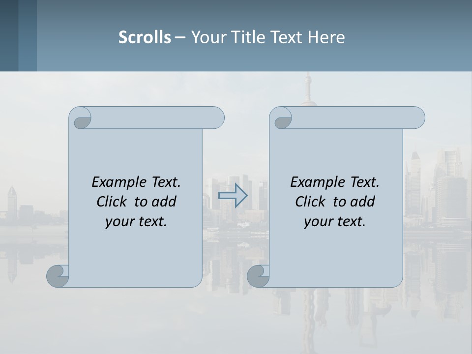 A Picture Of A City With A Reflection In The Water PowerPoint Template