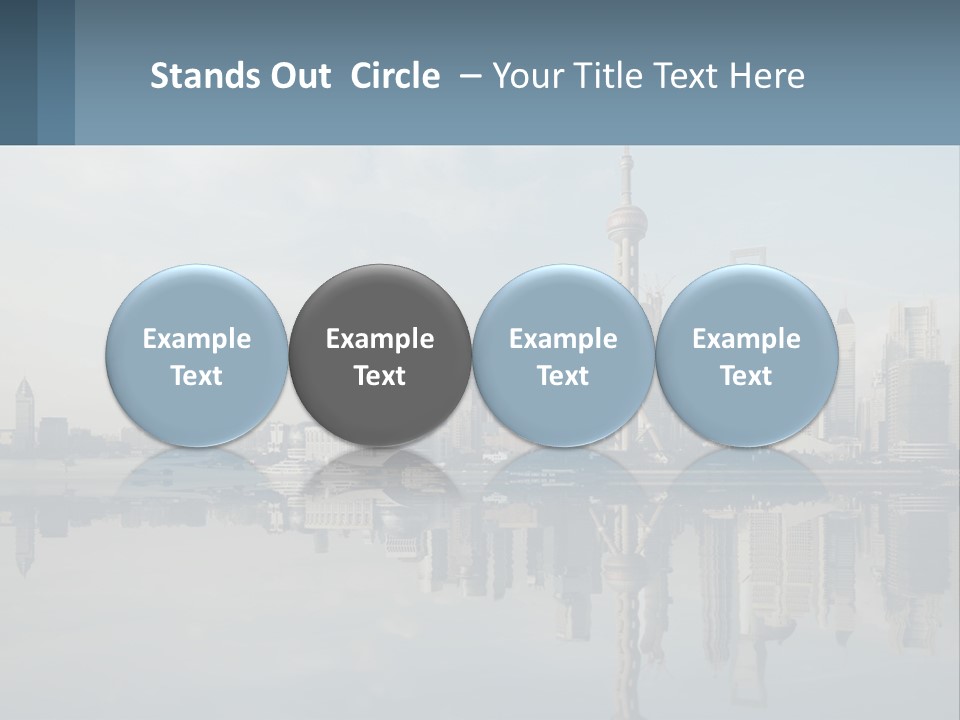 A Picture Of A City With A Reflection In The Water PowerPoint Template