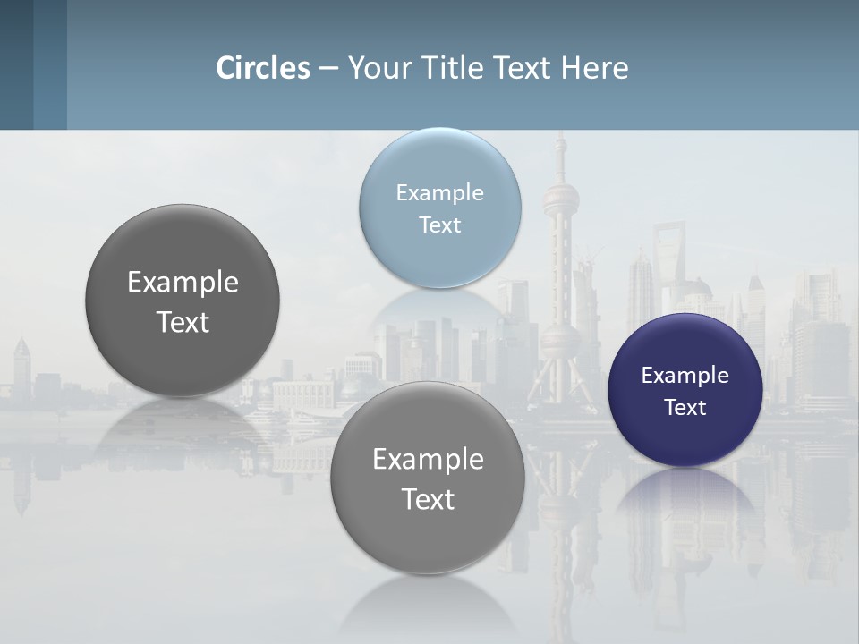 A Picture Of A City With A Reflection In The Water PowerPoint Template