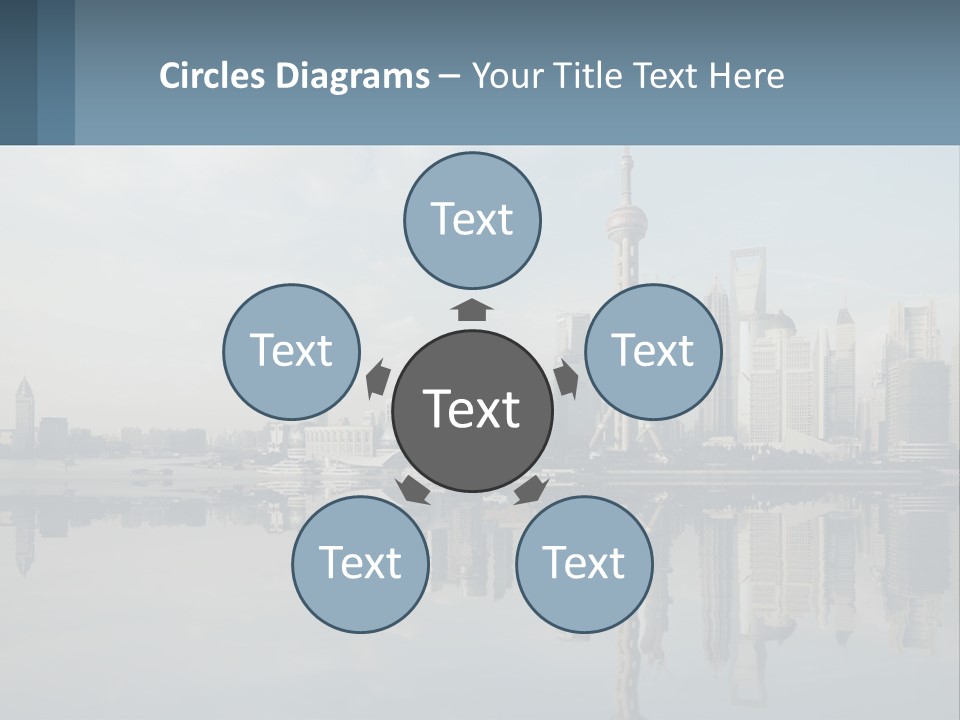 A Picture Of A City With A Reflection In The Water PowerPoint Template