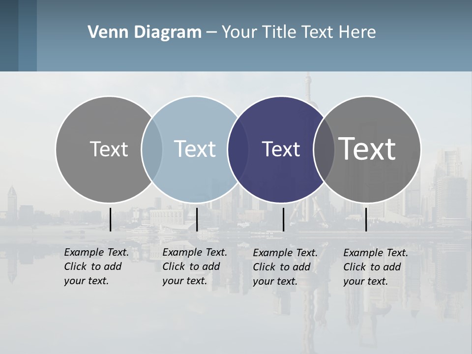 A Picture Of A City With A Reflection In The Water PowerPoint Template