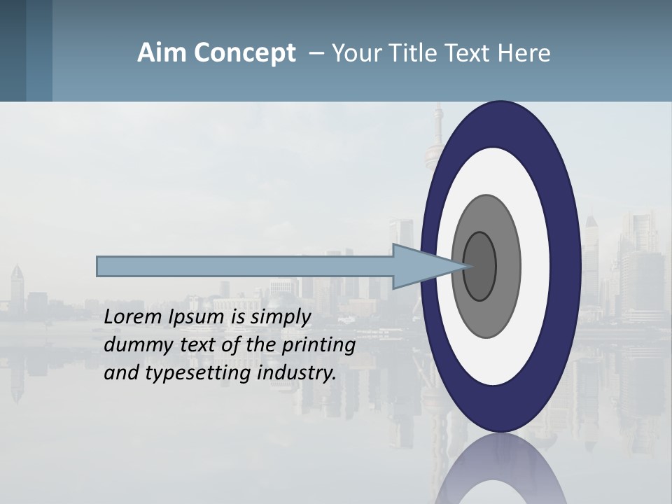 A Picture Of A City With A Reflection In The Water PowerPoint Template