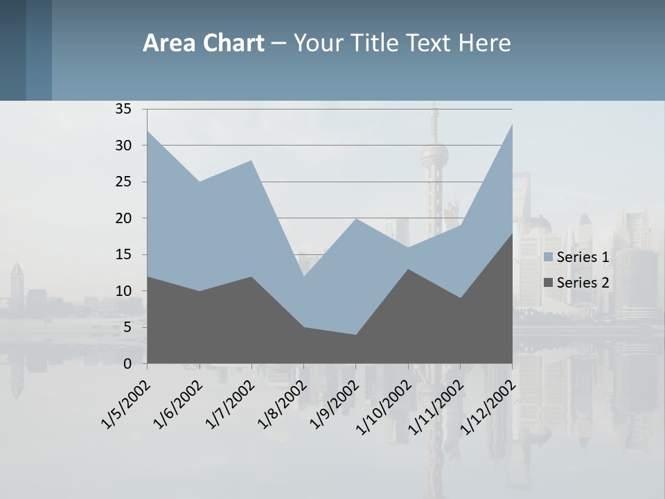 A Picture Of A City With A Reflection In The Water PowerPoint Template