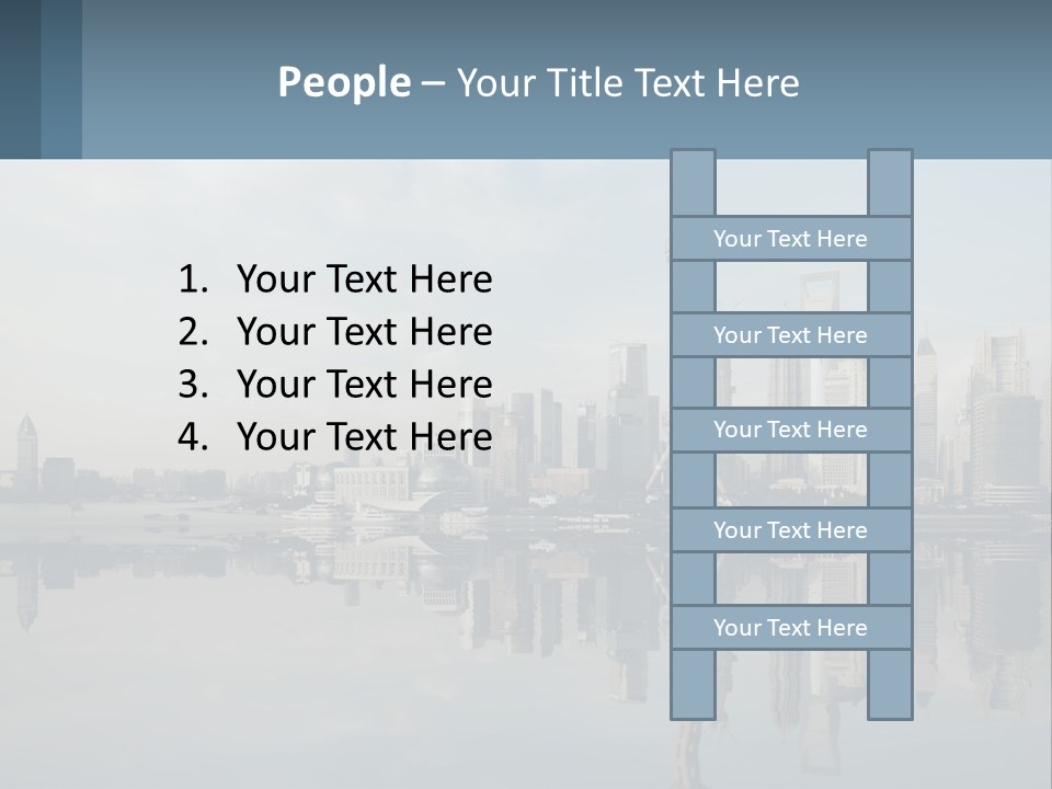 A Picture Of A City With A Reflection In The Water PowerPoint Template
