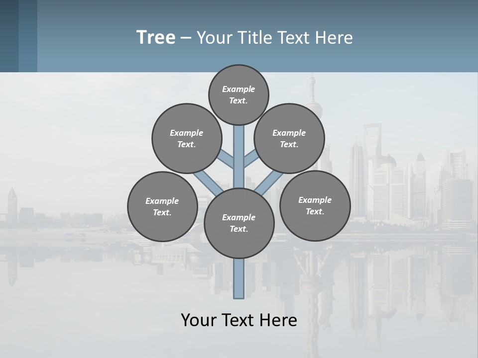 A Picture Of A City With A Reflection In The Water PowerPoint Template