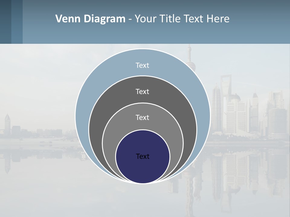A Picture Of A City With A Reflection In The Water PowerPoint Template