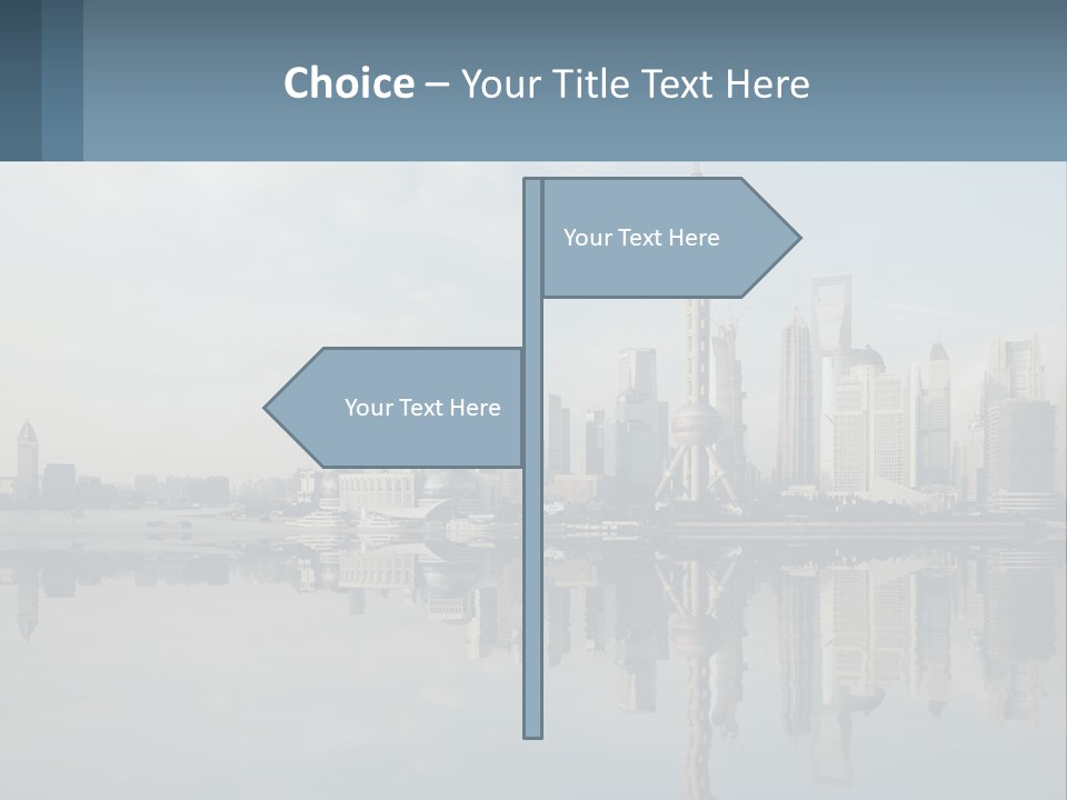 A Picture Of A City With A Reflection In The Water PowerPoint Template