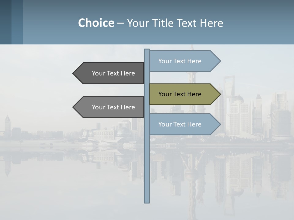 A Picture Of A City With A Reflection In The Water PowerPoint Template