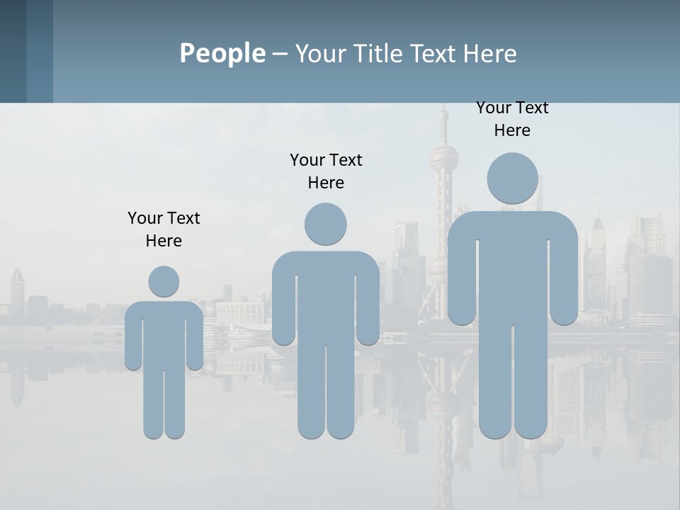 A Picture Of A City With A Reflection In The Water PowerPoint Template