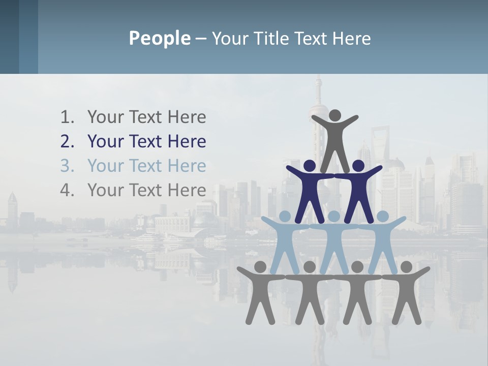 A Picture Of A City With A Reflection In The Water PowerPoint Template