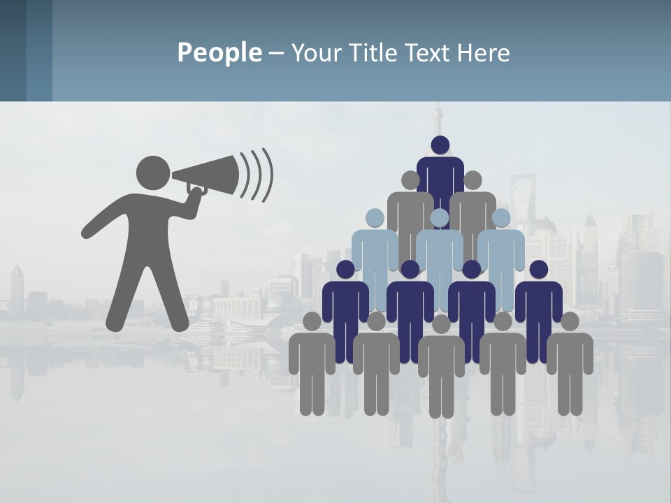 A Picture Of A City With A Reflection In The Water PowerPoint Template