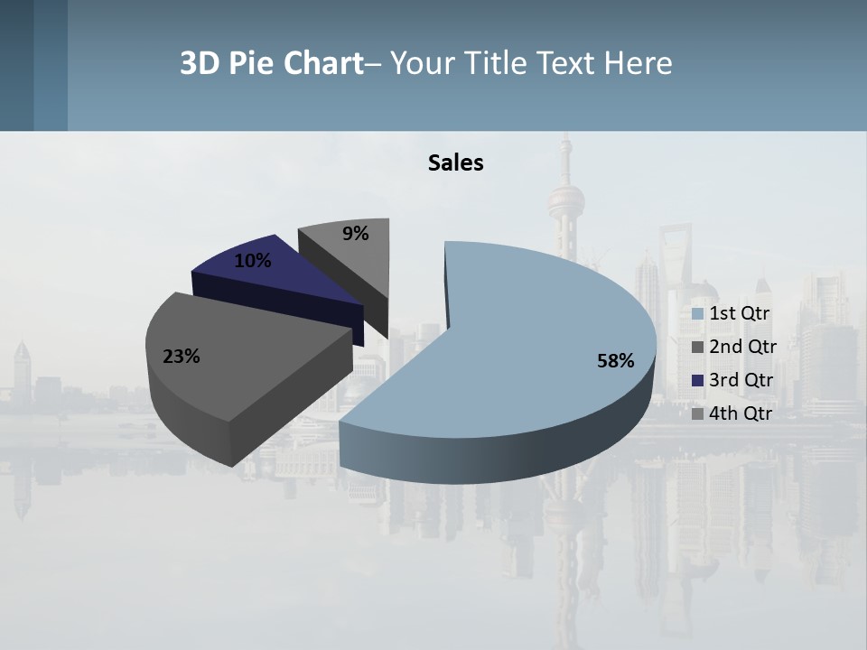 A Picture Of A City With A Reflection In The Water PowerPoint Template