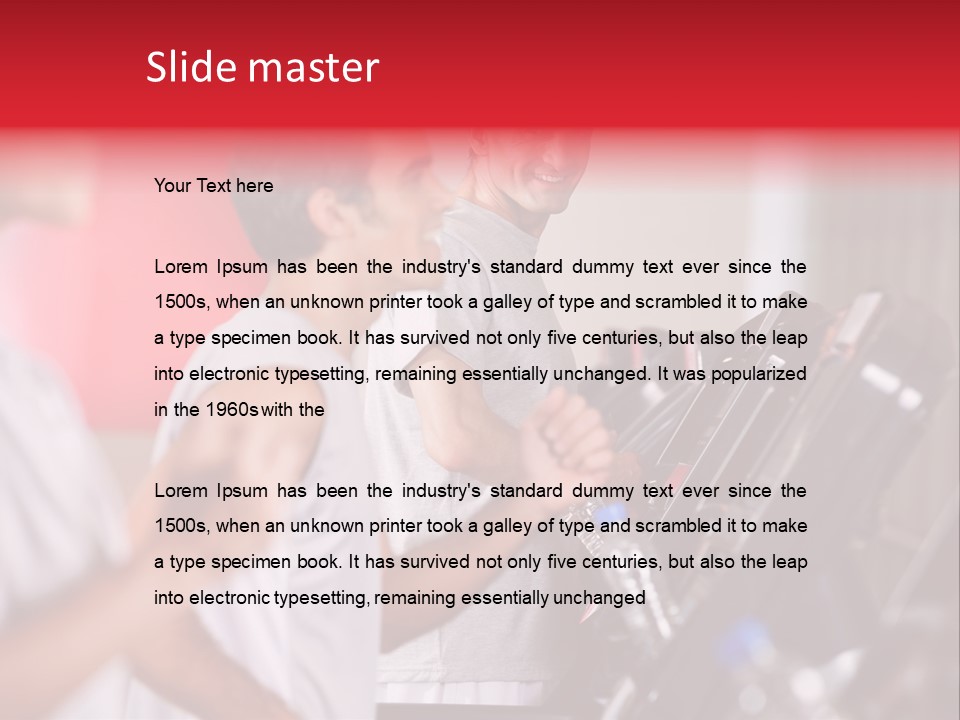 Two Men Running On A Treadmill In A Gym PowerPoint Template