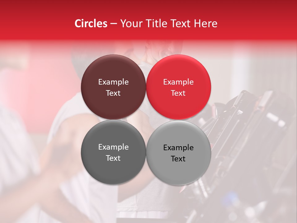 Two Men Running On A Treadmill In A Gym PowerPoint Template