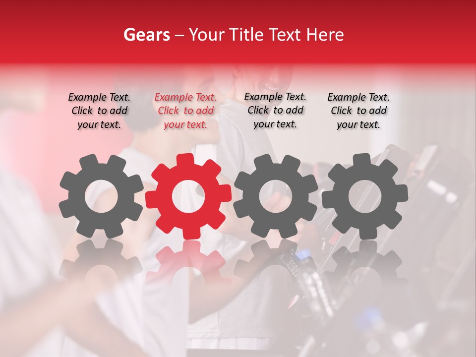 Two Men Running On A Treadmill In A Gym PowerPoint Template